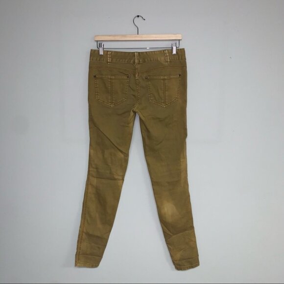 Free People  Jeans Women's Size 27‎ Gold Yellow Denim Low Rise Contour Skinny - Picture 5 of 7